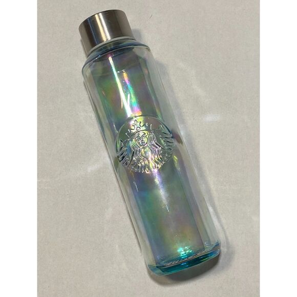 Starbucks Iridescent Rainbow Water Bottle 20 oz Recycled Glass 2019 - Picture 1 of 5
